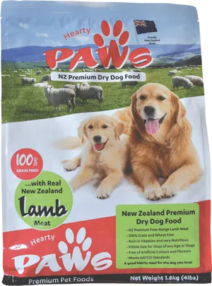 Hearty Paws N Z Premium Dry Dog Food Package PNG Image