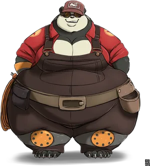 Heavy Panda Team Fortress2 Fan Art PNG Image