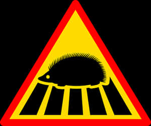 Hedgehog Triangle Warning Sign PNG image with transparent background