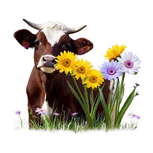 Heifer With Flowers Png Wgj PNG Image