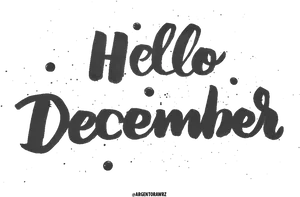 Hello December Greeting PNG Image