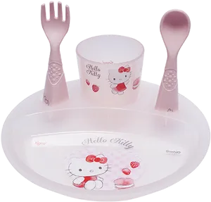 Hello Kitty Baby Crockery Set PNG Image