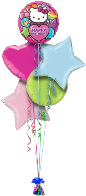 Hello Kitty Birthday Balloons PNG Image