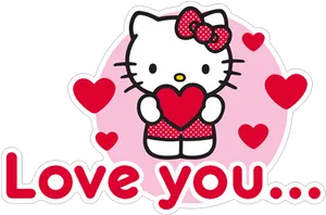 Hello Kitty Love You Graphic PNG Image