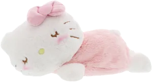 Hello Kitty Plush Lying Down PNG Image