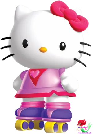 Hello Kitty Roller Skating PNG Image