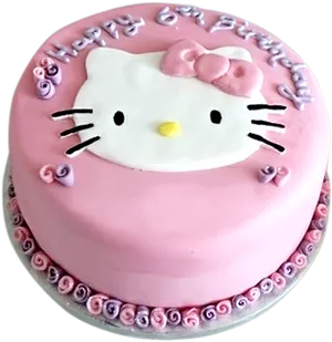 Hello Kitty Themed Birthday Cake PNG Image