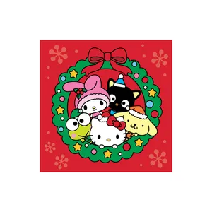 Hello Kittyand Friends Christmas Wreath PNG Image