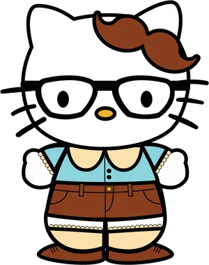 Hello Kittyin Lederhosen Cartoon PNG Image