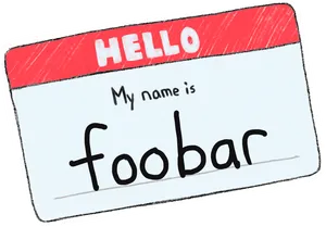 Hello My Name Is Foobar Name Tag PNG Image