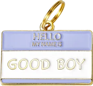 Hello My Name Is Good Boy Tag PNG Image