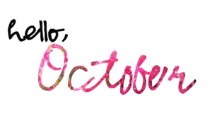 Hello October Greeting PNG Image