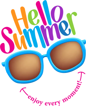 Hello Summer Sunglasses Clipart PNG Image