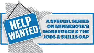 Help Wanted Sign Minnesota Workforce Series PNG Image