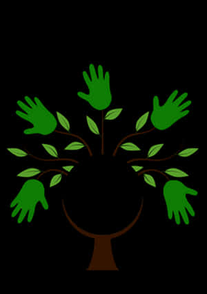 Helping Hands Tree Graphic PNG image with transparent background