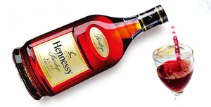 Hennessy Bottle Pouring Into Glass PNG Image