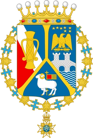 Heraldic Coatof Armswith Crownand Order PNG Image