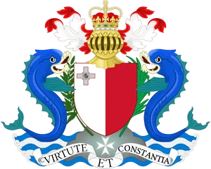 Heraldic Coatof Armswith Dolphins PNG Image