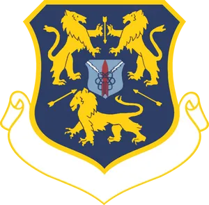 Heraldic Crestwith Lionsand Sword PNG Image