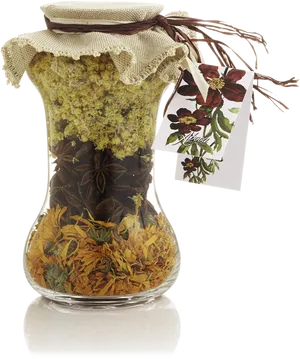 Herbal Infusion Glass Jar PNG Image