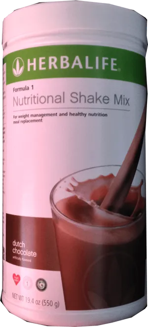 Herbalife Nutritional Shake Mix Dutch Chocolate PNG Image