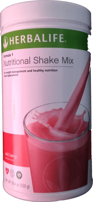 Herbalife Nutritional Shake Mix Wild Berry Flavor PNG Image