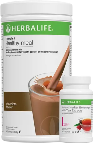 Herbalife Nutritional Shakeand Tea Products PNG Image