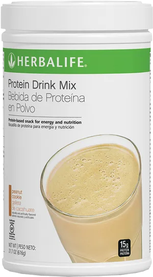 Herbalife Protein Drink Mix Peanut Cookie Flavor PNG Image