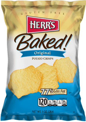 Herrs Baked Original Potato Crisps Gluten Free PNG with transparent background