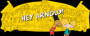 Hey Arnold Animated Characters City Backdrop PNG image with transparent background