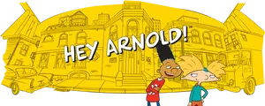 Hey Arnold Animated Characters City Backdrop PNG Image