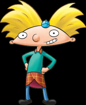 Hey Arnold Cartoon Character PNG image with transparent background