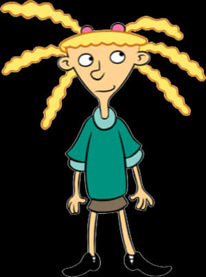Hey Arnold Character Pigtails PNG image with transparent background