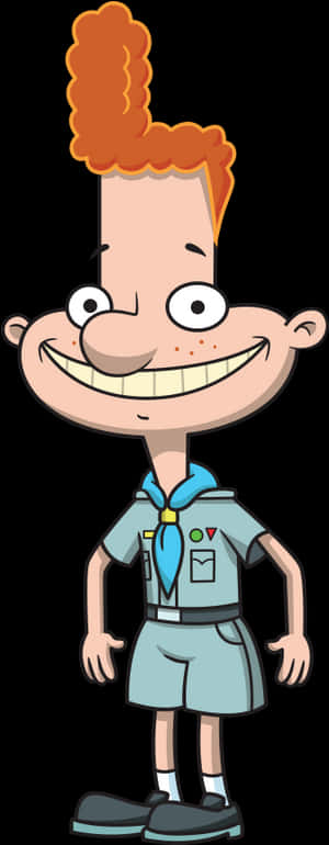 Hey Arnold Character Standing Smile PNG image with transparent background
