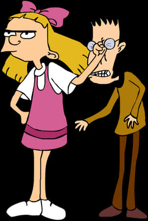 Hey Arnold Characters Helgaand Brainy PNG image with transparent background