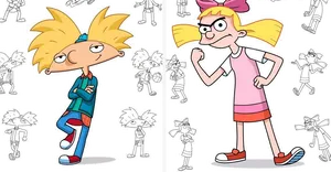 Hey Arnoldand Helga Cartoon Characters PNG Image