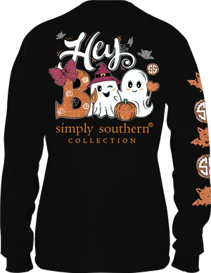 Hey Boo Simply Southern Halloween Shirt PNG Image