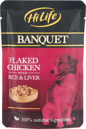 Hilife Banquet Flaked Chicken With Rice & Liver 100g - Hi Life Dog Food, HD Png Download PNG
