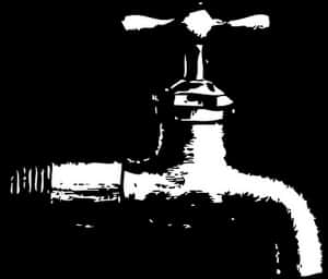 High Contrast Faucet Silhouette PNG image with transparent background