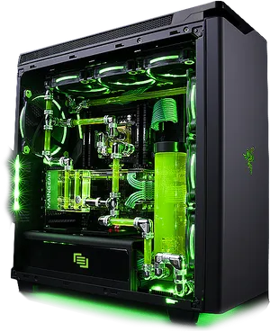 High End Gaming P Cwith Custom Water Cooling PNG Image