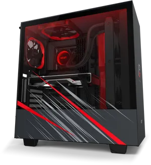 High Performance Gaming P C Red Accents PNG Image