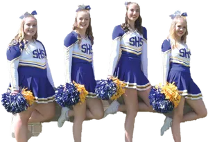 High School Cheerleaders Team PNG Image