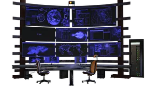 High Tech Control Room PNG Image