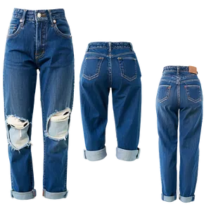 High-waisted Folded Jeans Png Sbg PNG Image