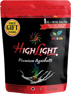 Highlight Premium Agarbatti Packaging PNG Image