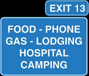 Highway Exit Signwith Phone Indication PNG with transparent background