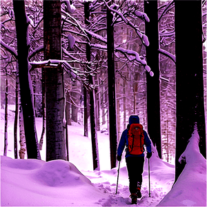 Hiking in Winter Snow PNG 88 PNG with transparent background