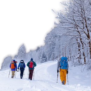 Hiking in Winter Snow PNG qgv PNG with transparent background