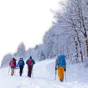 Hiking In Winter Snow Png Qgv PNG Image