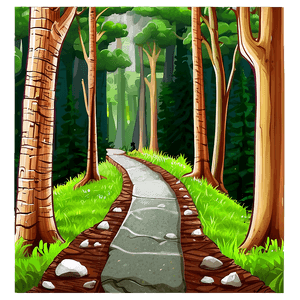 Hiking Path Through Woods PNG 06202024 PNG image with transparent background